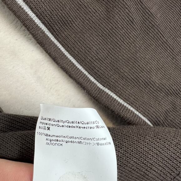 Hugo Boss Sweater Mens Small Brown 1/4 Snap Pullover Ribbed Knit Minimal Preppy - Picture 7 of 9
